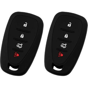 KeyGuardz Keyless Entry Remote Car Smart Key Fob Outer Shell Cover Soft Rubber Protective Case for Chevy Volt Bolt Sonic Spark HYQ4EA (Pack of 2)