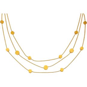Lucky Brand Real Gold Plated 3 Layer Necklace