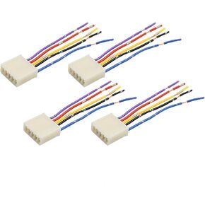 uxcell Car Power Window Switch Socket 5 Pin Wiring Harness Pigtail Adapter DC12V 4pcs