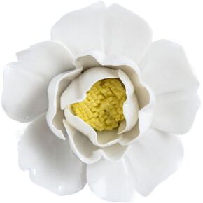 CEUYGT Handmade 3D Ceramic Wall Art Hanging Sculpture Grey Flower Wall Decor For Living Room Bedroom And Bathroom Grey Peony (Grey, Small)