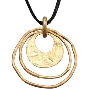 Boho Necklaces for Women Chunky Circle Necklace Layered Boho Circle Leather Choker Necklace Long Vintage Necklaces Bohemian Jewlery Gifts