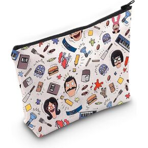 TGBJE Bob's Burgers Inspired Cosmetic Bag Bob's Burgers Fans Gift Bob Belcher Zipper Pouch Tina Cartoon TV Show Merchandise (Bob Tina all bag)