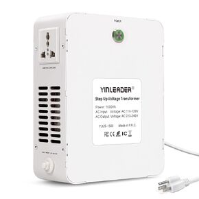 Yinleader 1500w 110v to 230v Step Up Transformer Power Voltage Converters(White)