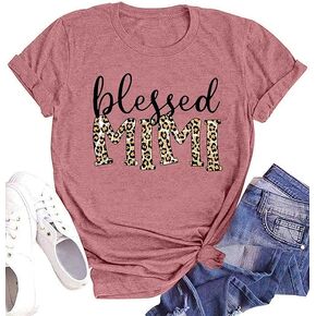 Grandma Shirt for Women in My Nana Era Letter Print Tshirt Mimi Gigi Casual Top Funny Crewneck Graphic Tee