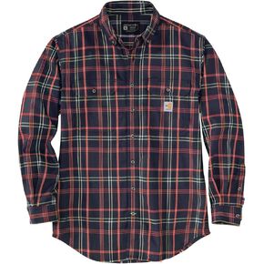 Carhartt Mens Flame Resistant Force Rugged Flex® Loose Fit Midweight Twill Plaid Shirt