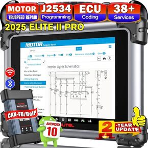 Autel MaxiSys Elite II PRO Scanner, 2025 2-Year Free Update [$2590] Elite 2 PRO, New Motor TruSpeed, J2534 Programming Coding as MSUltra MS919 MS909 UP of MK908P, 40+ Reset, 3K+ Bidirectional, FCA SGW