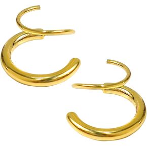 Double Twist Hoop Earrings, Double Piercing Earrings, 14K Gold Spiral Earrings for Women, Cartilage Earrings Helix Earrings for Christmas Valentine's Day Birthday Mother's Day Gifts