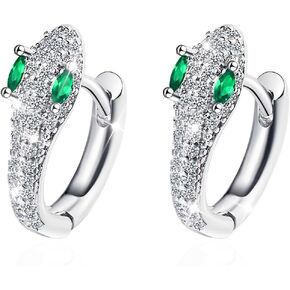 Earent الأفعى أقراط الفضة ميدوسا حلقة القرط هالوين Huggie هوب مجوهرات للنساء (A-الفضة) in Kuwait