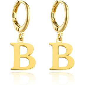 Initial Hoop Earrings for Women Small Gold 26 Alphabet Letters Huggie Earrings with Initial Dangle Earrings Dainty Jewelry