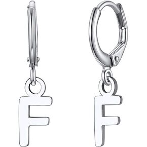 ChicSilver Initial Dangle Hoop Earrings for Women 925 Sterling Silver Personalized 26 Alphabet Letters Huggie Earrings (withh Gift Box) in Kuwait