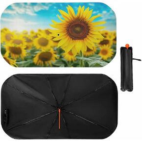 Car Windshield Sunshade Umbrella Colorful Octopus Foldable Car Windshield Sun Shade Cover Front Window Heat Insulation Protection Fit Most Vehicle 57 X 30 in