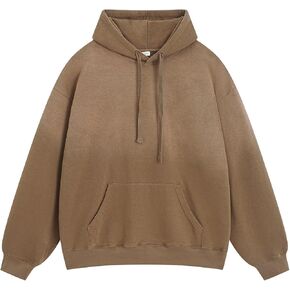 Men's Acid Wash Vintage Hoodie Basic Baggy Gradient Hooded Sweatshirt Trendy Cotton Pullover Casual Top Streetwear