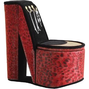 Ore International HBB1830 Iridescent High Heel Shoe Display with Hooks Jewelry Box, Leopard Print