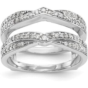 Diamond2Deal 14K White Gold Diamond Ring Guard Wrap Enhancer