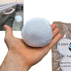 Absorbs oil, lotions from your cold plunge or ice-bath. Cold plunge scum ball cleaner. Extends water freshness between changes. Reusable Washable Oil Absorbing Sponge. Oil Absorber. 4-PACK
