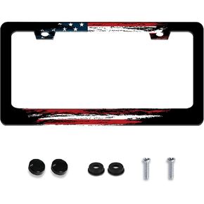 Personalized License Plate Frame Cat Flowers Stainless Steel Accessory Pet License Plate Holder Funny Car Decorative 2 Holes Screws Fits Us Standard License Plates 12.2 X 6.3 in for Men Women
