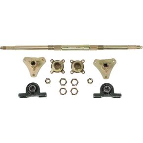 for 50‑150CC ATVs Quads Drift Trikes CFTGIW 24inch Kart Rear Axle Kit Rear Axle Shaft Kit Metal Anti Impact Hubs Fixing Mounts Flanges Set Rear Axle Assembly Kit for 50150CC ATVs Quads Drift Trikes