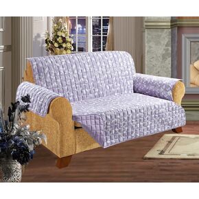 Elegant Comfort Quilted Furniture Protector for Pet Dog Children Kids - Special Treatment Microfiber As Soft as Egyptian Cotton, Navy Blue Sofa
