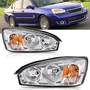A&P For 2004-2007 Chevy Malibu, 08 Chevy Malibu Classic Headlights Headlamp Assembly Replacement Driver and Passenger Side, Chrome