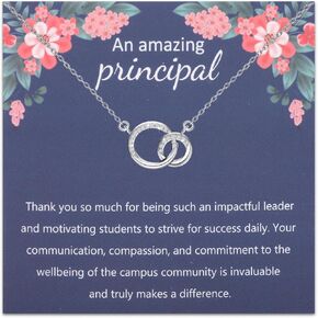 BLEOUK Principal Gifts From Students Principal Necklace School Assistant Principal Thank You Gift Principal Jewelry Principal Retirement Gift