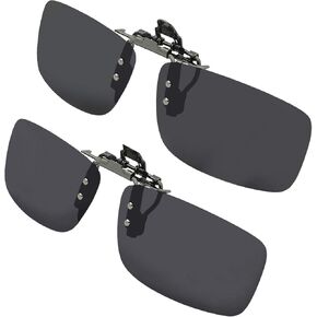 Success Eyewear Clip On Sunglasses Flip Up Polarized Sunglasses Clip on over Prescription Eyeglasses with Case