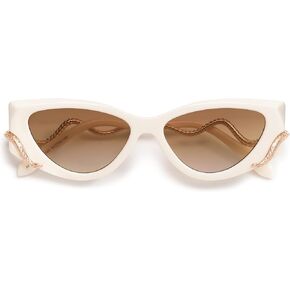 Retro Trendy Cat Eye Sunglasses for Women, 90s Vintage Snake Sunglasses Narrow Y2k Sunnies AP3667