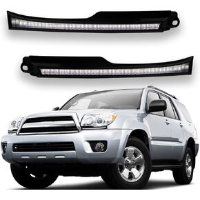 Switchback White/Amber LED DRL Front Side Marker Headlight Amber Sequential Flash Turn Signal Light Compatible with Toyota 4Runner SUV 2006-2009 Replacement