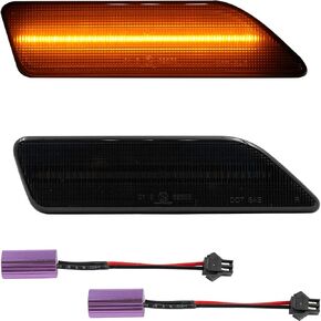 NJSBYL LED Side Marker Light Kits for 2006-2011 Mercedes W219 C219 CLS550 CLS500 CLS55 CLS63 AMG Benz CLS-Class Amber LED Smoked Lens Driver Passenger Side Turn Signal Lamp Lights