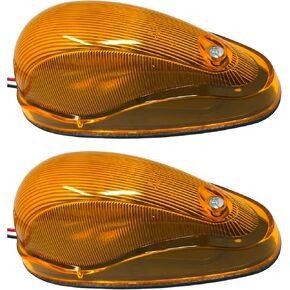 All Star Truck Parts] Pair (Qty 2) 4.6" Amber Sleeper Cab LED Side Marker/Turn Led Light Clearance For Freightliner Century/Columbia Surface Mount, Amber Oval Side Marker and Turn Signal Sealed