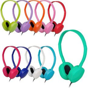 Kids Headphones Bulk 15 Pack for Classroom School Wholesale Class Set of Headphones for Students Teens Children Multi Color 3.5mm Jack