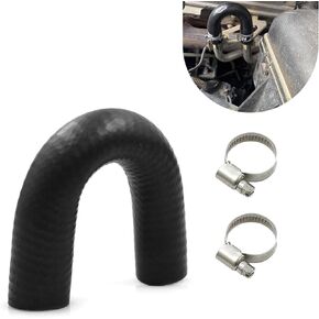 Pack-1 Car Heater Core Crossover Cooling Water Bypass Hose Connector, 551699 U-shaped Rubber Heat-resistant and Leak-proof Hose with Clamp, Compatible with LS1 LSX LS2 LS3 LQ4 LQ9 (Black)