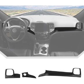 JeCar Matte Black Interior Trim Accessories for Jeep Grand Cherokee, Center Console Dashboard Panel Trim Covers for Jeep Grand Cherokee 2011-2020