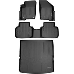 SMARTLINER All Weather Custom Fit 2 Row & Cargo Liner Behind The 2nd Row Black Floor Mat Liner Set Compatible with 2012-2020 Dodge Journey (Only fits with 1st Row Dual Floor Hooks on The Driver Side)