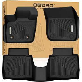 OEDRO Floor Mats for Tesla Model Y 2024-2021 (7 Seater), All Weather Model Y Car Mats Floor Mats, Backrest Mat and Cargo Trunk Liners Accessories, Black