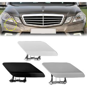 Front Bumper Headlight Washer Nozzle Cover Cap Painted for Mercedes Benz E-Class W212 E300 E350 E400 E550 2008-2013 2128600108 2128600208 (Silver,Painted Left Driver Side)