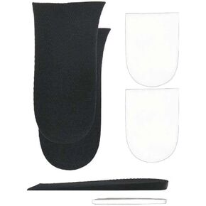 12mm(1/2 Inch) Limb Leg Length Discrepancies LLD Heel Inserts Insoles (2 Medium Lefts) Black