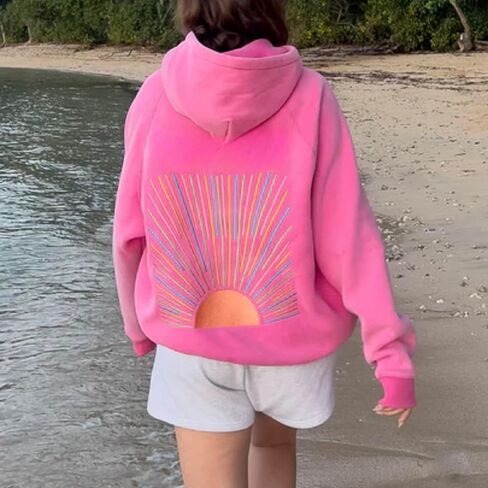 Sastianaen Cute Graphic Hoodies for Teen Girls Y2k Oversized Print Hoodie Vintage Preppy Pullover Sweatshirt in Saudi Arabia