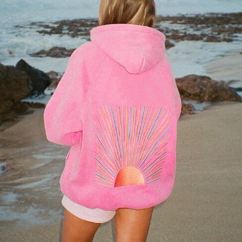 Sastianaen Cute Graphic Hoodies for Teen Girls Y2k Oversized Print Hoodie Vintage Preppy Pullover Sweatshirt in Saudi Arabia