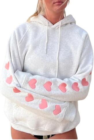 Sastianaen Cute Graphic Hoodies for Teen Girls Y2k Oversized Print Hoodie Vintage Preppy Pullover Sweatshirt in Saudi Arabia