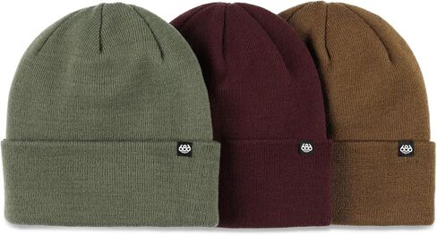 686 Men's Standard Roll Up Beanie 3-Pack - Winter Head Wear - Acrylic Knit Stretch Material - One Size Fits All in Kuwait