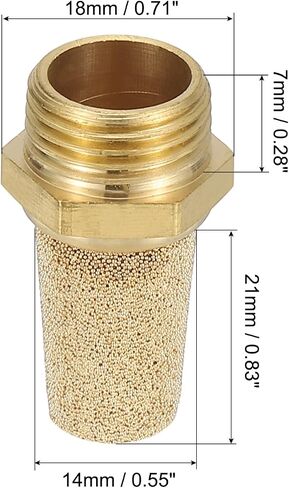 PATIKIL 1/8 Inch NPT Sintered Bronze Exhaust Muffler, 3Pcs Brass Pneumatic Muffler in Kuwait