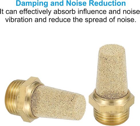 PATIKIL 1/8 Inch NPT Sintered Bronze Exhaust Muffler, 3Pcs Brass Pneumatic Muffler in Kuwait