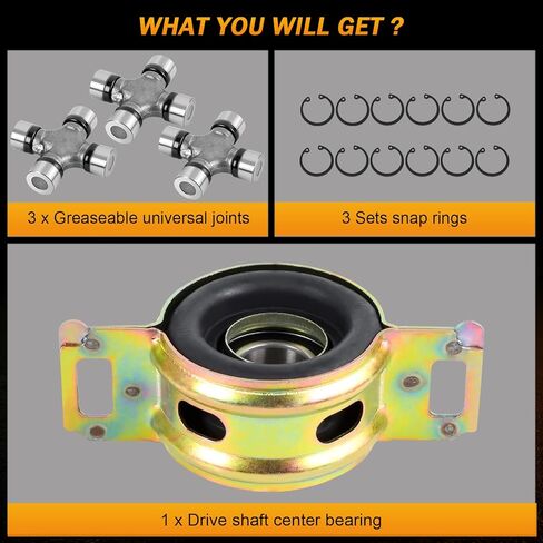 372300K040 محمل دعم مركز عمود المحرك ومجموعة مفاصل U 5-213X متوافقة مع Toyota Tacoma 2005-2015 2WD 4WD مجموعة محامل شماعات U-Joint الخلفية in Kuwait
