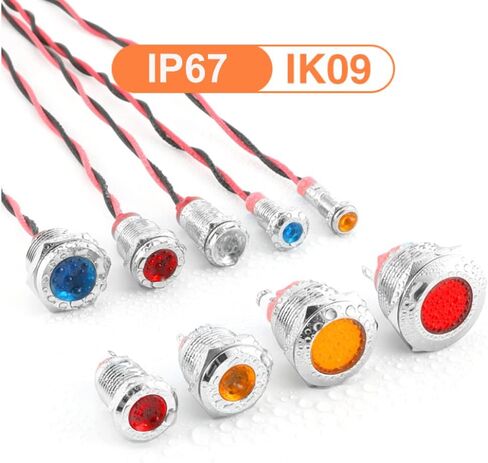Bi-Color(Green&Red) 12mm(1/2 inch) Energy Saving Indicator Light, 12mm 2 Color LED Light 12V/24V/ 20mA Panel Mount Light for Car Truck Boat Auto Part(Pack of 4) in Kuwait