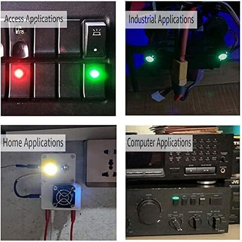 Bi-Color(Green&Red) 12mm(1/2 inch) Energy Saving Indicator Light, 12mm 2 Color LED Light 12V/24V/ 20mA Panel Mount Light for Car Truck Boat Auto Part(Pack of 4) in Kuwait