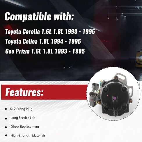 19020-16250 19020-16280 موزع الإشعال يناسب تويوتا كورولا 1993-1995 سيليكا 1994-1995/لجيو بريزم 1993-1995 1.8L 1.6L in Kuwait