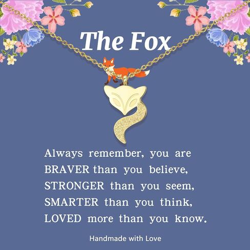 Dainty Fox Necklace for Women Fox Gifts Fox Jewelry Animal Pendant Necklaces Jewelry for Women Teens Animal Lovers lovely Spirit Necklace Gifts in Kuwait