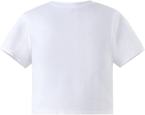 LovelyWholesale Women Graphic Crop Tops Letter Print Short Sleeve Tee Summer Sexy T Shirt in Saudi Arabia