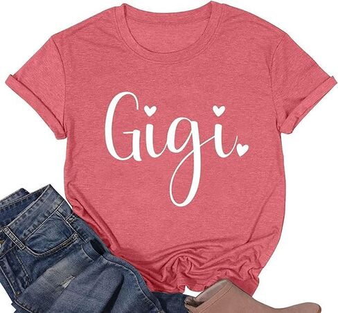Grandma Shirt for Women in My Nana Era Letter Print Tshirt Mimi Gigi Casual Top Funny Crewneck Graphic Tee in Saudi Arabia