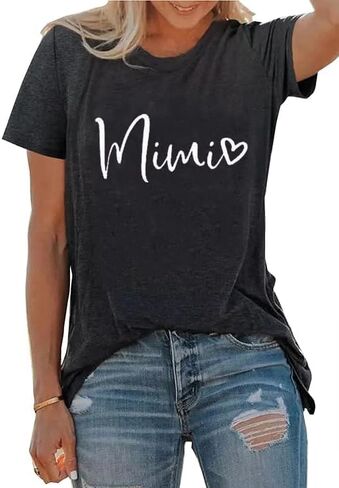Grandma Shirt for Women in My Nana Era Letter Print Tshirt Mimi Gigi Casual Top Funny Crewneck Graphic Tee in Saudi Arabia